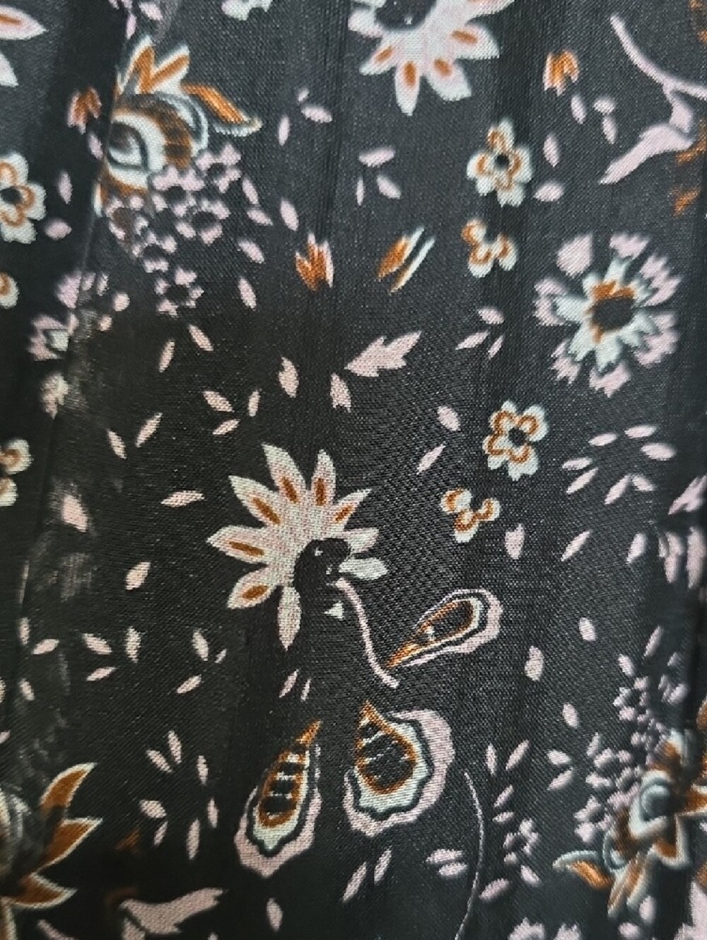 Floral Black Maxi Dress with Ruffle Cap Sleeves - Picture 10 of 16